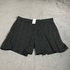 J.Jill Wearever Polka Dot Shorts Womens Large Black White Rayon Blend NWT